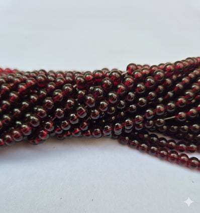 4mm Garnet Red Maroon, Glass Beads – 1000+ Pieces Bulk Pack | Round Loose Beads for Jewelry Making