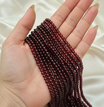 4mm Garnet Red Maroon, Glass Beads – 1000+ Pieces Bulk Pack | Round Loose Beads for Jewelry Making