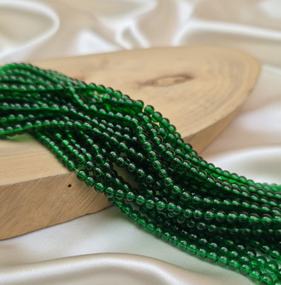 4mm Green Glass Beads – 1000+ Pieces Bulk Pack | Round Loose Beads for Jewelry Making