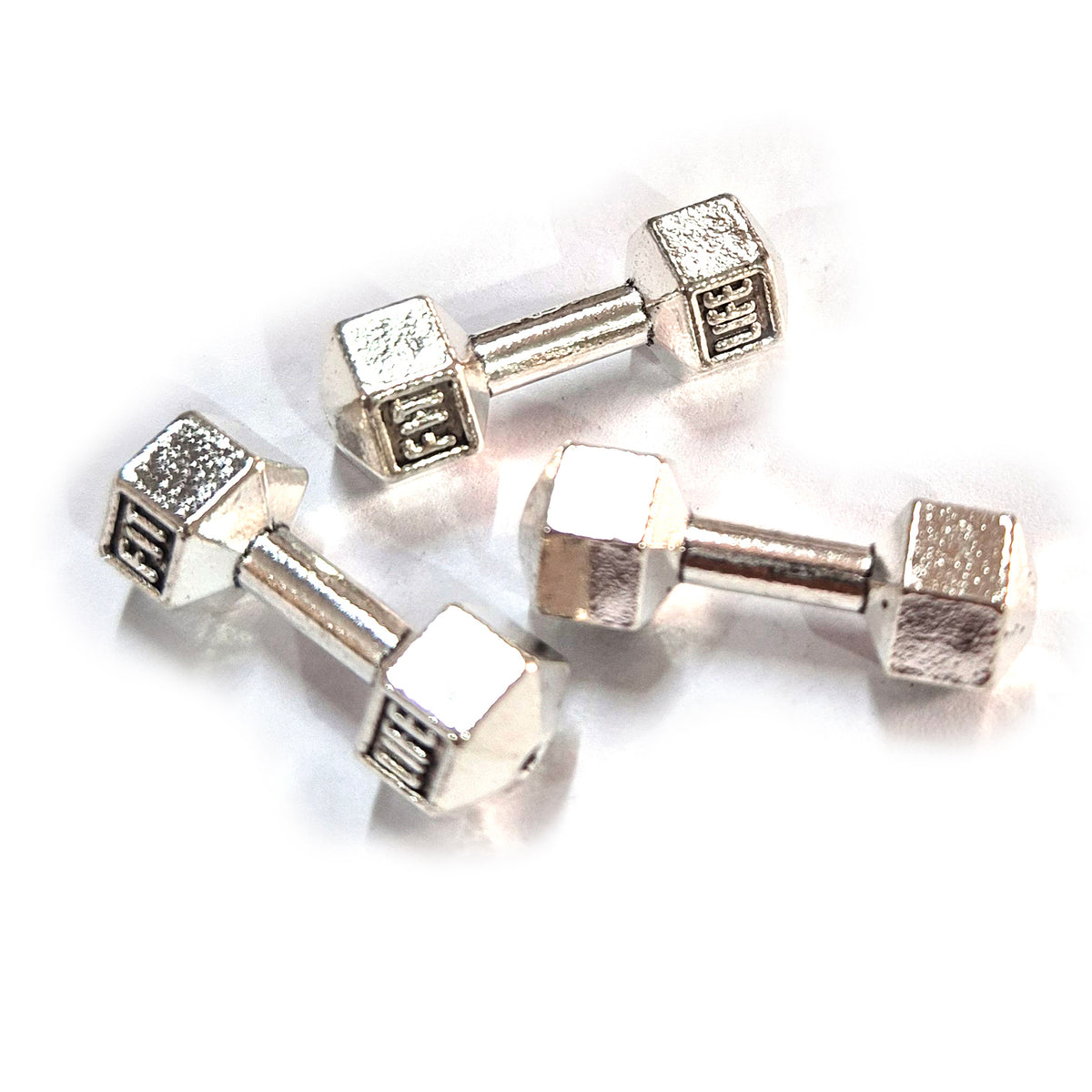 5pcs Dumbbell Beads Antique Silver – Metal Tube Spacer Beads for Jewelry Making