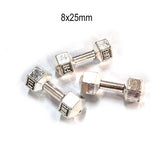 5pcs Dumbbell Beads Antique Silver – Metal Tube Spacer Beads for Jewelry Making