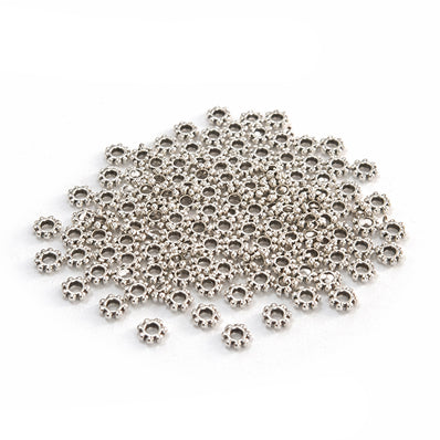500pcs 4mm Daisy Spacer Beads Antique Silver – Metal Flower Spacer Beads for Jewelry Making