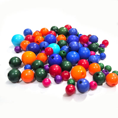 50 grams pkg. Round mix Acrylic Plastic beads for Crafts and jewelry making