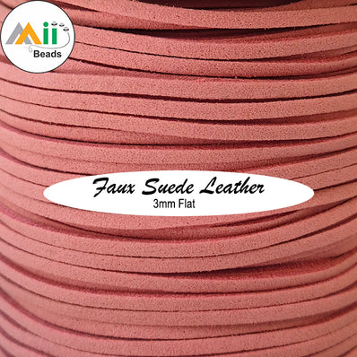 5 Meters 3mm Double Sided Faux Suede Braided Cord Korean Velvet Leather Rope for Handmade Jewelry Making, Bracelet Necklace DIY Craft Supplies