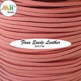 5 Meters 3mm Double Sided Faux Suede Braided Cord Korean Velvet Leather Rope for Handmade Jewelry Making, Bracelet Necklace DIY Craft Supplies