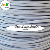 5 Meters 3mm Double Sided Faux Suede Braided Cord Korean Velvet Leather Rope for Handmade Jewelry Making, Bracelet Necklace DIY Craft Supplies