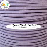 5 Meters 3mm Double Sided Faux Suede Braided Cord Korean Velvet Leather Rope for Handmade Jewelry Making, Bracelet Necklace DIY Craft Supplies
