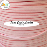 5 Meters 3mm Double Sided Faux Suede Braided Cord Korean Velvet Leather Rope for Handmade Jewelry Making, Bracelet Necklace DIY Craft Supplies