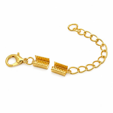 10 Pcs Gold Plated Necklace Extension Chains with Lobster Clasps | Adjustable Chain Extenders for Bracelet & Jewelry Making