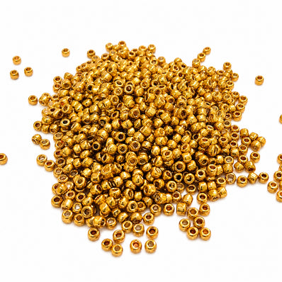 25 Gram Metallic Gold 11/0 Glass Seed Beads | Premium Quality Sugar Beads for Jewelry Making, Embroidery & DIY Crafts