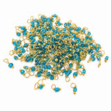 500 Pcs Loreal Seed Bead Charms 11/0 (2mm) with Loop | Gold Wrapped Glass Bead Connectors for Jewelry Making