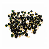 500 Pcs Dark Green Loreal Charms 6/0 (4mm) Glass Bead Charms with Gold Loop for Jewelry Making, Earrings, Bracelets & Necklaces
