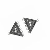 10 Pcs Oxidized Silver Triangle Connector Findings 30x26mm | Multi Loop Jewelry Connectors for Necklace, Earrings & Bracelet Making