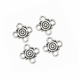 20 Pcs 4 Loop Connector Charms 12mm Antique Silver Connectors for Earrings, Necklaces, Bracelets & DIY Jewelry Making