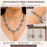 20 Pcs 4 Loop Connector Charms 12mm Antique Silver Connectors for Earrings, Necklaces, Bracelets & DIY Jewelry Making