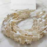 10x12mm White Butterfly Mother of Pearl (MOP) Beads Strand | Natural Shell Butterfly Beads | Approx. 31 Beads Per String