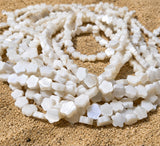 7mm White Flower Mother of Pearl (MOP) Beads Strand | Natural Shell Clover Beads | Approx. 62 Beads Per String