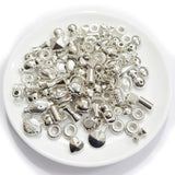 100pcs CCB Acrylic Metallic Silver Beads Mix – Lightweight Silver Tone Spacer & Decorative Beads Assortment