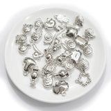 100pcs CCB Acrylic Charms Mix – Metallic Silver Tone Lightweight Charms for Jewelry Making