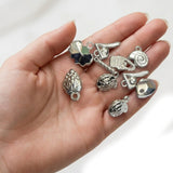 100pcs CCB Acrylic Charms Mix – Metallic Silver Tone Lightweight Charms for Jewelry Making