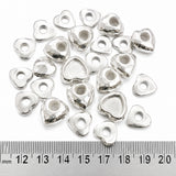 100pcs Heart Shape CCB Acrylic Spacer Beads – Silver Plated Lightweight Plastic Beads