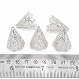 30pcs Large Cone Bead Caps – Silver Plated Lightweight Filigree End Caps for Jewelry Making