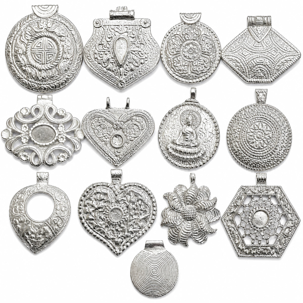 Large Aluminum Metal Pendant Mix – 5 Pieces Random Assorted Designs
