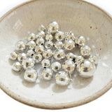 Faceted CCB Acrylic Ball Beads & Charms Mix – Silver Plated Metallic Finish – 50pcs Pack – 10mm to 18mm Assorted Sizes