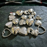 Heart Shape CCB Acrylic Charms Mix – Silver Plated Metallic Finish – Assorted Heart Pendants & Connectors – 50pcs Pack – 20mm to 25mm
