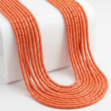 Natural Bamboo Coral Tube Beads 3x9mm | Taiwan Made | Coral Pink Cylinder Loose Gemstone Beads | Approx. 54–55 Beads Per Strand | Jewelry Making Supplies