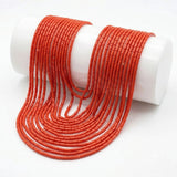 Natural Bamboo Coral Tube Beads 2x4mm | Taiwan Made | Coral Browish Red Cylinder Loose Gemstone Beads | Approx. 89–90 Beads Per Strand | Premium Jewelry Making Supplies