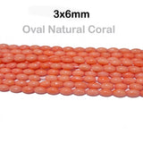 Natural Bamboo Coral Oval Beads 3x6mm | Taiwan Made | Soft Coral Pink Loose Gemstone Beads | Approx. 60 Beads Per Strand | Premium Jewelry Making Supplies