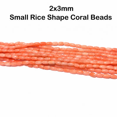 Natural Taiwan Bamboo Coral Beads 2x3mm Oval Rice Shape | Light Pink Coral Gemstone Beads | Approx. 98~100 Beads Per Strand | Jewelry Making Supplies