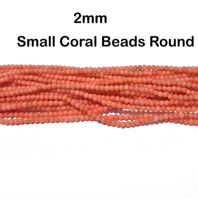 Natural Taiwan Bamboo Coral Beads 2mm Round Pink Coral Beads for Jewelry Making – Approx. 210 Beads per Strand