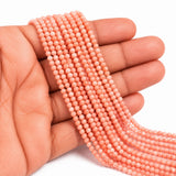 Natural Taiwan Bamboo Coral Beads 3mm Round Pink Coral Beads for Jewelry Making – Approx. 155–157 Beads per Strand