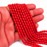 Natural Taiwan Bamboo Coral Beads 4x6mm Barrel Tube Shape Red Gemstone Beads Strand for Jewelry Making – Approx. 65 Beads per Strand