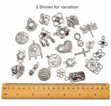 50 Pcs Random Mix Shiny Silver Plated Small Metal Charms & Pendants | Assorted Connector Charms for Jewelry Making | Sale Lot