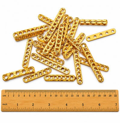 Sale Lot, MIX, 20 Pcs Gold Plated Multi Hole Connector Bars | Metal Spacer Link Connectors for Jewelry Making