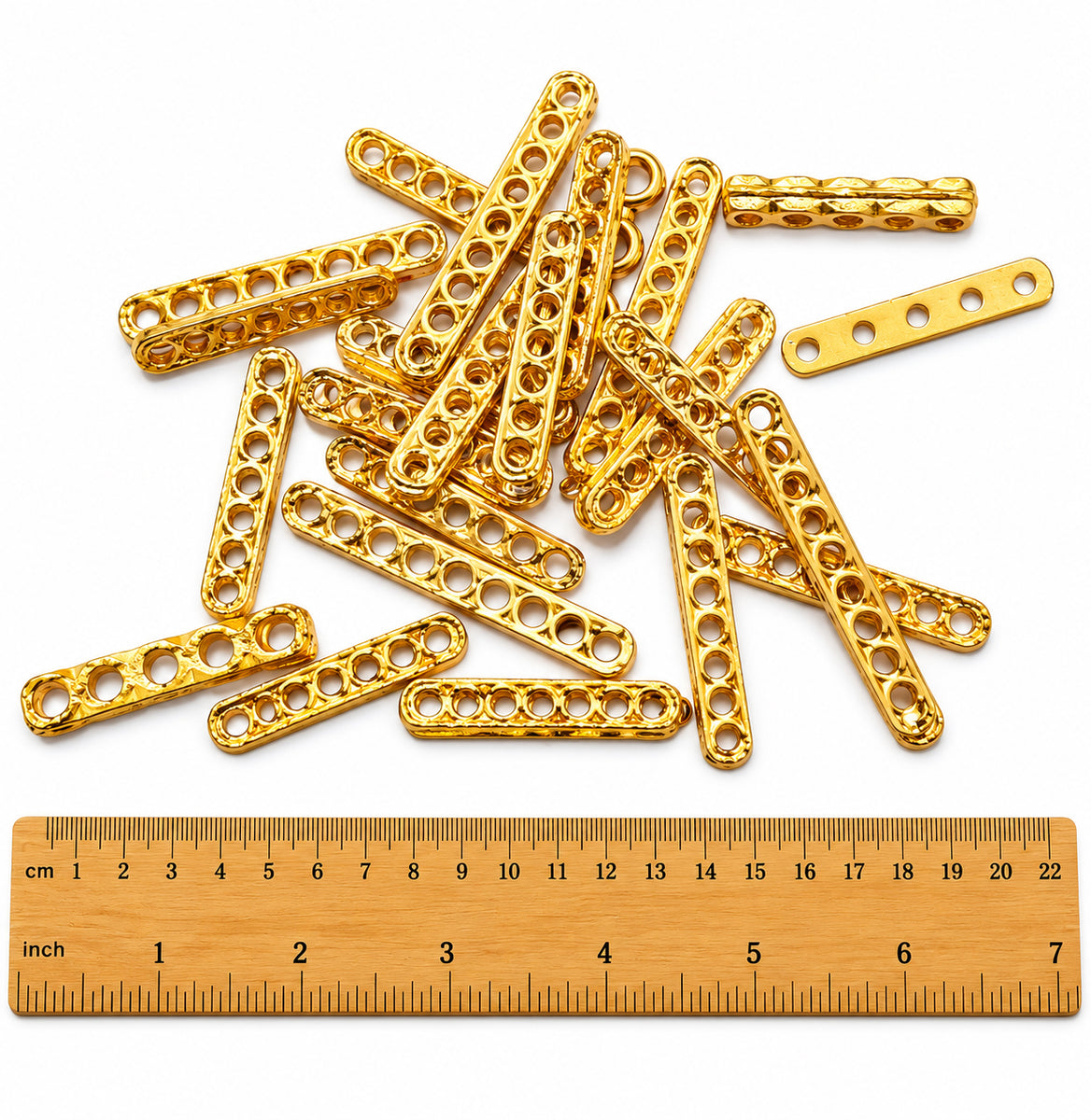 Sale Lot, MIX, 20 Pcs Gold Plated Multi Hole Connector Bars | Metal Spacer Link Connectors for Jewelry Making