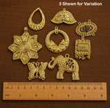 100 Grams Random Mix Big Size Gold Plated Metal Pendants & Charms | Assorted Jewelry Making Components | Sale Lot