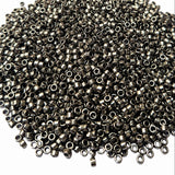 20 grams Pkg. 3mm Tube Delica Style Matubo Czech Glass Seed Beads | 8/0 Size | Matubo Czech Glass Beads | Metallic Gunmetal | Imported from Czech Republic