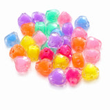 Mixed Color Acrylic Heart Beads 11mm – Transparent Faceted Heart Shape Beads – 50 Gram Pack (Approx. 80–82 Beads) – DIY Jewelry Making & Craft Supplies