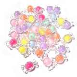 Mixed Color Acrylic Candy Beads 9x17mm – Transparent Candy Shape Beads – 50 Grams Pack (Approx. 110 Beads)