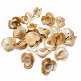 Acrylic Shell Flower Beads 14mm – Cream Brown Mix Flower Spacer Beads – 100 Pieces Pack – DIY Jewelry Making & Craft Supplies