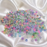 100 Grams 8/0 Mixed Pastel Glass Seed Beads | Transparent Round Glass Rocaille Beads for DIY Jewelry Making