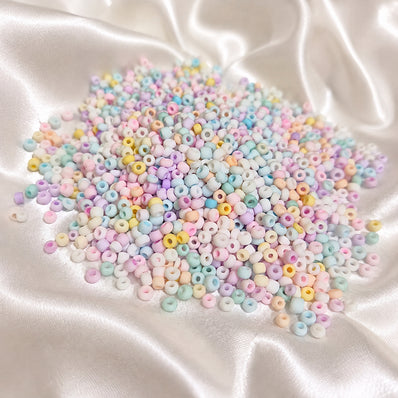 100 Grams 11/0 Pastel Opaque Mixed Glass Seed Beads | Round Rocaille Beads for DIY Jewelry Making & Crafts