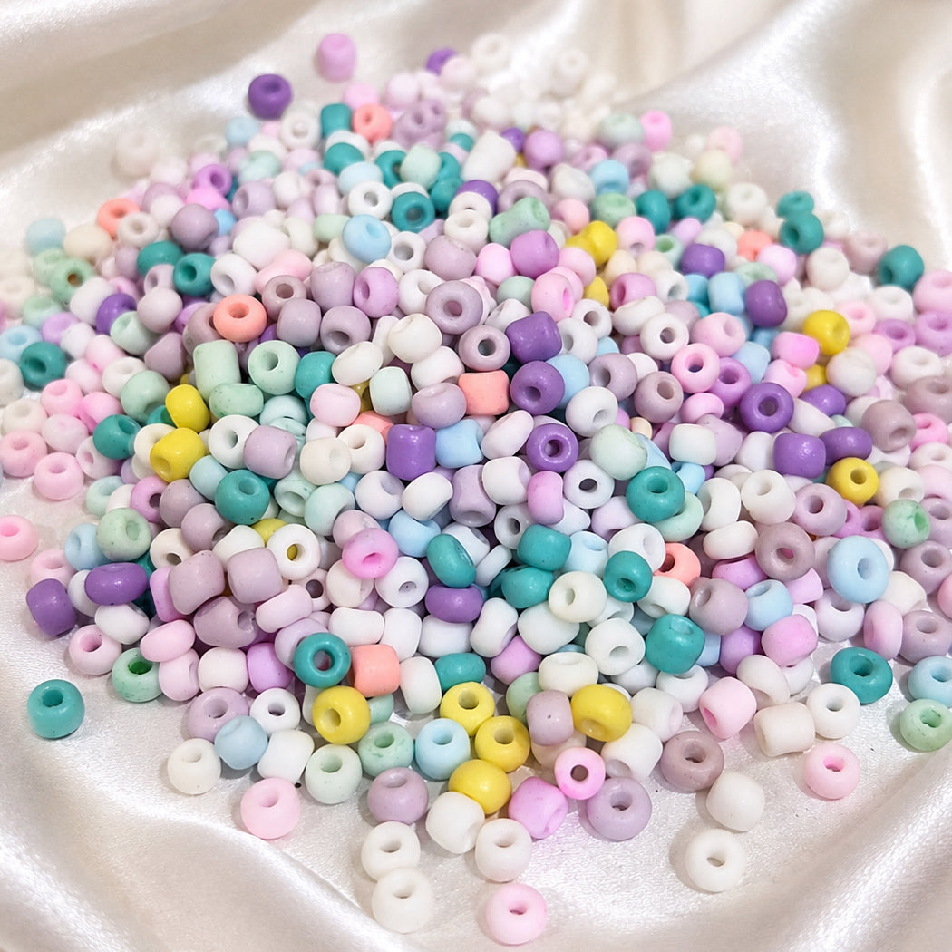 100 Grams 8/0 Pastel Opaque Mixed Glass Seed Beads | Round Rocaille Beads for DIY Jewelry Making & Crafts