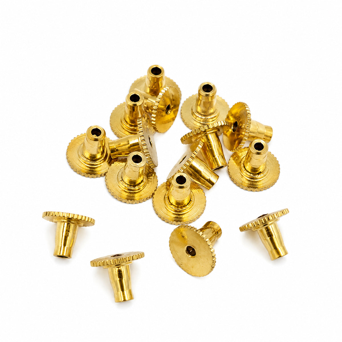 10 Pcs Brass Gold Plated Earring Push Back Findings | Flat Disc Earring Stud Backs | Earring Stopper Replacement for DIY Jewelry Making