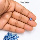50 Pcs 5mm Blue Acrylic Evil Eye Disc Beads | Flat Round Nazar Spacer Beads for DIY Jewelry Making