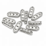 20 Pcs 3 Hole Rhinestone Spacer Bars Silver | Crystal Connector Spacer Beads for Jewelry Making